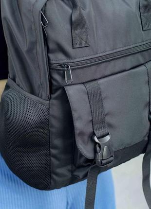 Стильний чорний жіночий рюкзак urban тканинний з 9 відділеннями на 13л.10 фото