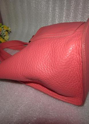 Рожева сумка 100% натуральна м'ясиста шкіра ~ toco~9 фото