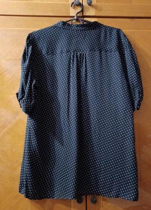 Брендовая 100% шелк стильная блуза в горошек р.14/44 от jaeger2 фото