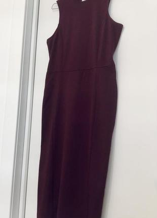 Новое бордовое платье миди с открытой спиной8 фото