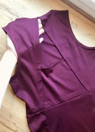 Новое бордовое платье миди с открытой спиной4 фото