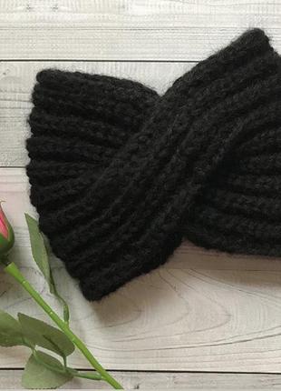 Чорна чалма , пов'язка зима тепла, чалма пов'язка в'язана