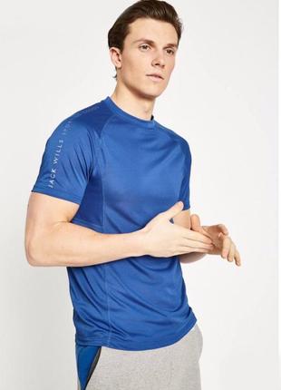 Мужская синяя летняя спортивная футбольная футболка jack wills джек уиллс. размер m l3 фото