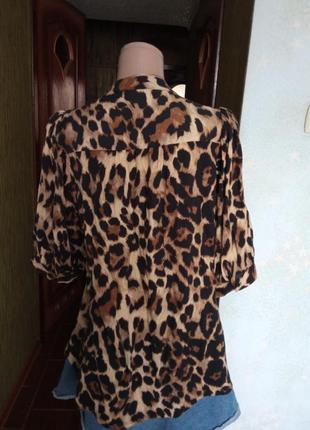 Классная базовая рубашка в леопардовый принт2 фото