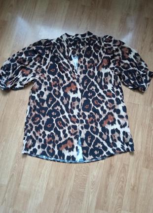 Классная базовая рубашка в леопардовый принт7 фото