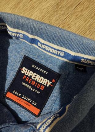 Мужская синяя футболка / superdry / поло / мужская одежда /2 фото
