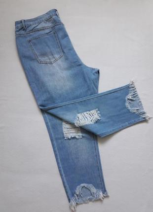 Мегакрутые джинсы мом с рваностями высокая посадка батал boohoo6 фото
