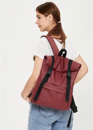 Рюкзак ролл sambag унісекс rolltop lsh бордо1 фото