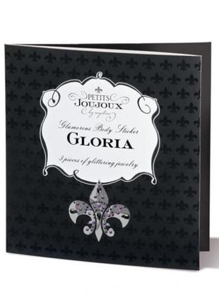 Пестіс із кристалів petits joujoux gloria set of 3 — silver, прикраса на груди та вульву2 фото