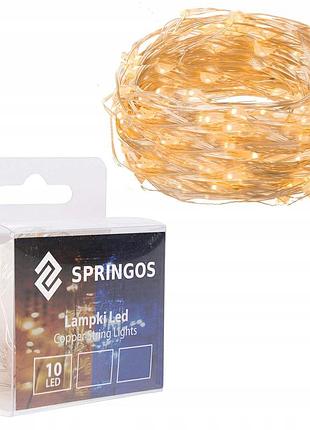 Гірлянда на батарейках springos 0.9 м 10 led cl0001 warm white