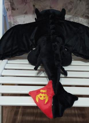 Плюшевая игрушка дракон черная ночная фурия беззубик 50 см 037638 фото