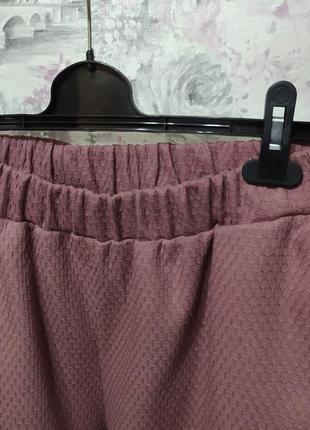 Жіночий вафельний домашній комплект двійка сорочка штани сливовий костюм піжама 423 фото