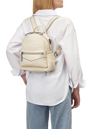 Рюкзак жіночий з натуральної шкіри білий bags4life 690 кроко6 фото