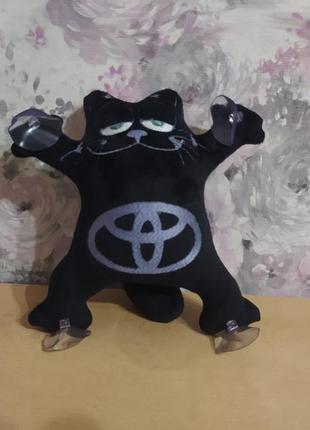 Игрушка кот саймона в машину c вышивкой toyota тойота черный подарок автомобилисту 02989