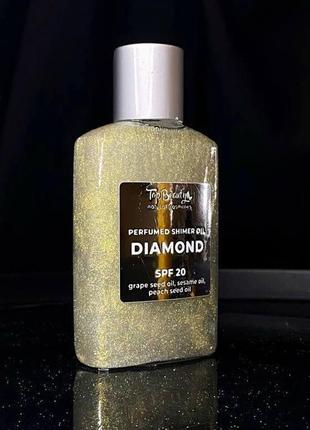 Суха парфумована олія для засмаги з шимером  top beauty та spf 20 "diamond", 100 мл