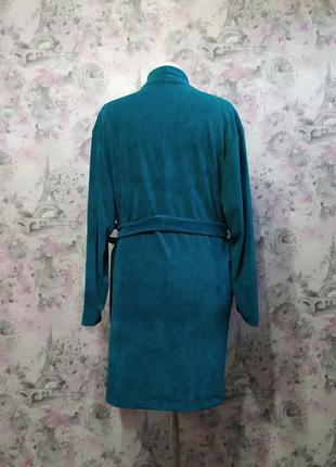 Женский велюровый домашний комплект двойка халат штаны бирюзовый бархатный костюм пижама 427 фото