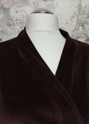 Халат жіночий велюровий оксамитовий банний домашній коричневий короткий 424 фото