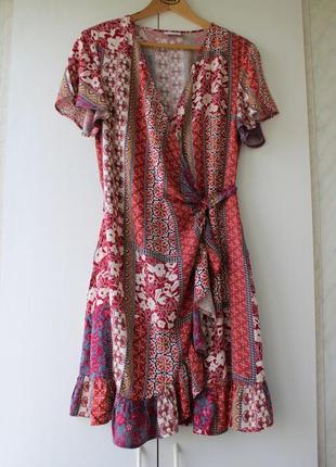 Легке літнє плаття, принт "скарф печворк"1 фото