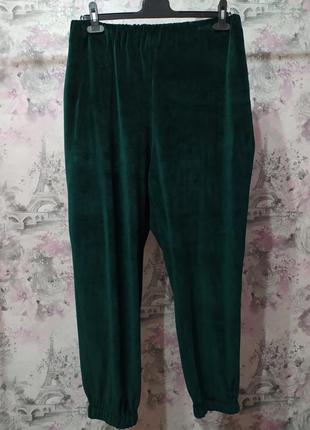 Женский велюровый домашний комплект тройка халат лонгслив штаны изумрудный костюм пижама6 фото