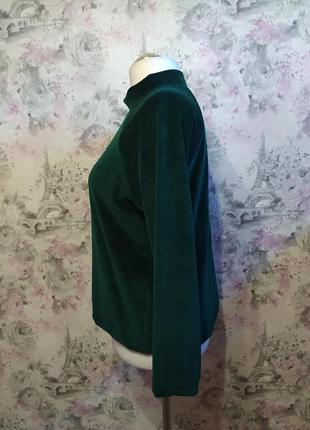 Женский велюровый домашний комплект тройка халат лонгслив штаны изумрудный костюм пижама9 фото