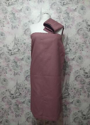 Набор банный женский вафельный килт-сарафан р. 54-72 и полотенце лицевое 50*90 см сливовый в сауну