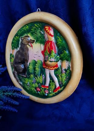 Кунгурская артель! 🌲 1960-е! красная шапочка настенное панно скульптурный гипс эмали...