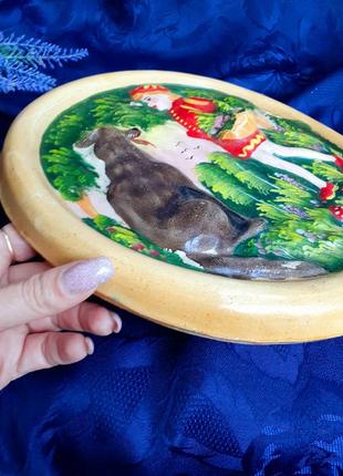Кунгурская артель! 🌲 1960-е! красная шапочка настенное панно скульптурный гипс эмали...