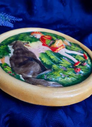 Кунгурская артель! 🌲 1960-е! красная шапочка настенное панно скульптурный гипс эмали...