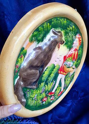 Кунгурская артель! 🌲 1960-е! красная шапочка настенное панно скульптурный гипс эмали...