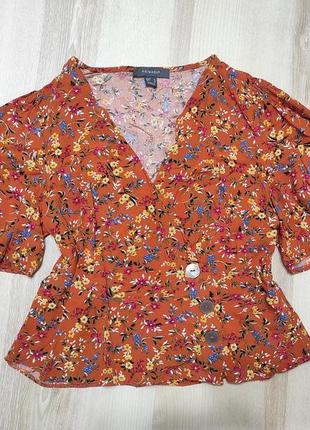 Красивая блуза рубашка на запах с клешёным рукавом от primark на l-xl3 фото