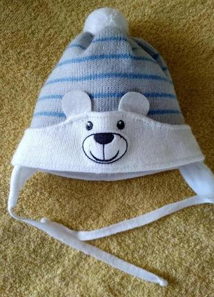 Зимняя шапочка на новорожленного grans 36- 38 размер1 фото