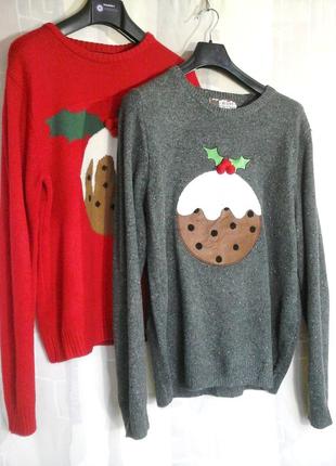 Теплий новорічний светр з аплікацією5 фото