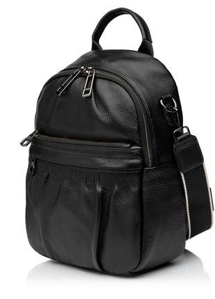 Рюкзак жіночий з натуральної шкіри чорний bags4life 661