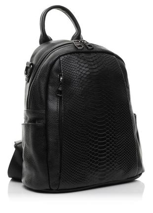 Рюкзак для жінок з натуральної шкіри чорний bags4life 88019