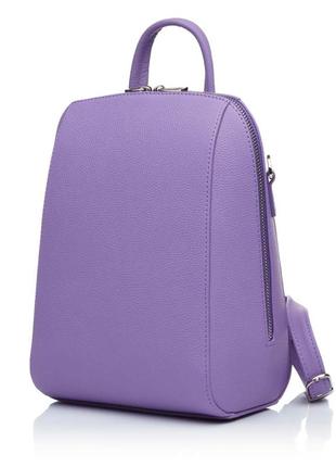 Рюкзак жіночий з натуральної шкіри фіолетовий vito torelli 1012 лаванда міні
