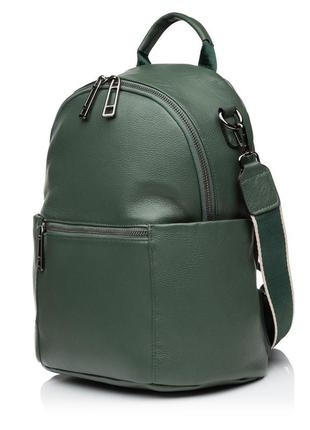 Рюкзак жіночий з натуральної шкіри зелений bags4life 639