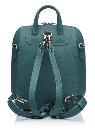 Рюкзак жіночий з натуральної шкіри зелений vito torelli 1012 темно-сизий міні3 фото