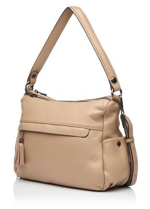 Жіноча сумка з натуральної шкіри світло-бежева bags4life 20203 фото
