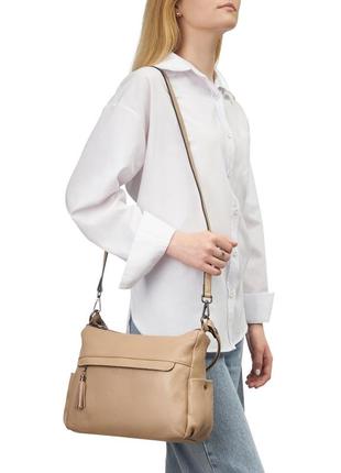Жіноча сумка з натуральної шкіри світло-бежева bags4life 20207 фото