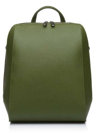 Рюкзак жіночий з натуральної шкіри зелений vito torelli 1012 боско2 фото