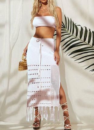 Эффектный женский ажурный костюм