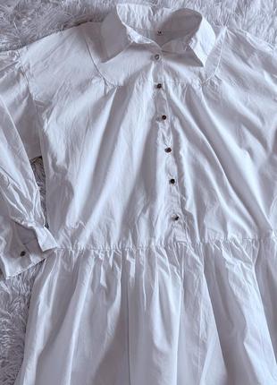 Белое платье-рубашка shein1 фото