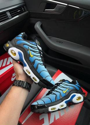 🔥чоловічі кросівки nike air max tn plus black blue yellow1 фото