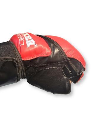 Перчатки каратэ boxer м кожа красные4 фото