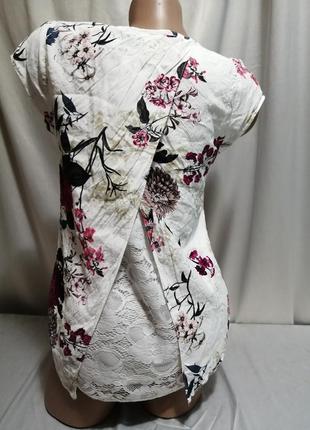 Блуза в цветочный принт с кружевной спинкой wallis6 фото