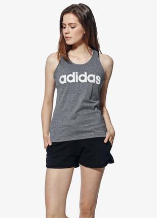 Xs майка adidas спортивная фитнес серая с лого1 фото