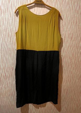 Платье без рукавов желто-черное2 фото