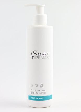 Себорегулирующий мультикислотный тонер smart4derma cutibiome toner bha-pha control 250 мл