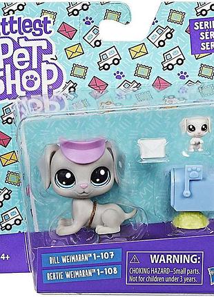 Ігровий набір hasbro littlest pet shop — weimarans два пети (b9358_c1168) собачки ваймаран