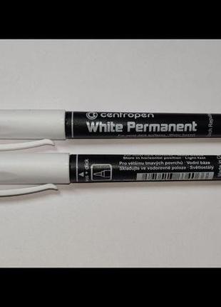 Маркер перманентний білий тонкий (1мм) centropen4 фото